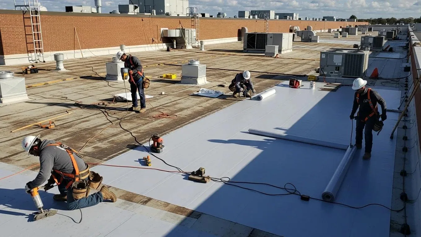 GAF single-ply seam reconstruction